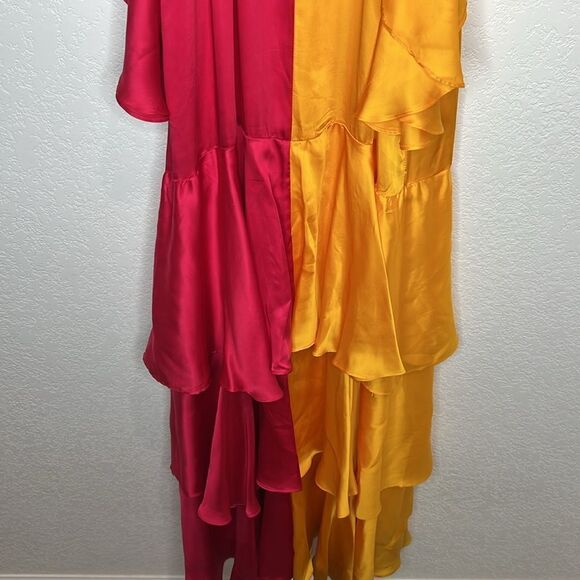 NWT Anthropologie Pinnacle by Shruti Sancheti Colorblock Ruffle Dress XL - Picture 6 of 16